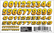 Pine Car Dry Transfer Yellow Numbers #WOO4016