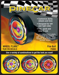 Pine Car Dry Transfer Wheel Flare Fire Ball #WOO4065