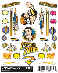 Pine Car Stick-On Decal Captain Zoom #WOO465