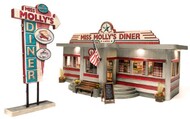  Woodland Scenics  N Built-N-Ready Miss Molly's Diner LED Lighted WOO4956