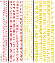  Woodland Scenics  NoScale Dry Transfer R.R. Roman Red & Gold Letters/Numbers 1/16", 3/32", 1/8", 3/16" WOO504