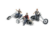  Woodland Scenics  N Autoscene Bad Boy Bikers 3 Riders on Choppers WOO5344