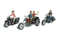  Woodland Scenics  HO Autoscene Born to Ride 3 Motorcycles w/Figures WOO5549