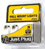  Woodland Scenics  N Just Plug: Gooseneck Wall Mount Lights (3) WOO5658