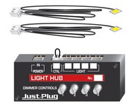Just Plug: Lights & Hub Set w/Dimmer Controls: Warm White Stick-On LED Lights w/24