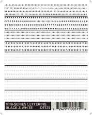 Dry Transfer Mini-Series Lettering Black & White #WOO575