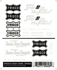 Dry Transfer Frisco Boxcars (D)<!-- _Disc_ --> #WOO608