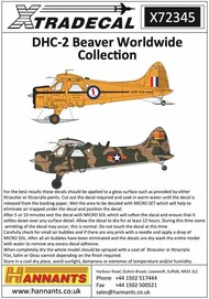  Xtradecal  1/72 de Havilland Beaver Worldwide Collection (10) XD72345