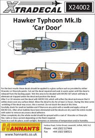Hawker Typhoon Mk.Ib Car Door (5) JR365 He.P #XD24002