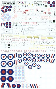  XtraDecal  1/48 Stencil Data, Roundels etc for Harrier GR5/7; Tornado F.3; Tornado GR.4; Hawks in all camouflage schemes (RAF Roundels) XD48057