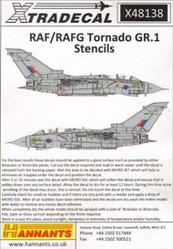  XtraDecal  1/48 Panavia Tornado Stencil Data. Complete stenci XD48138