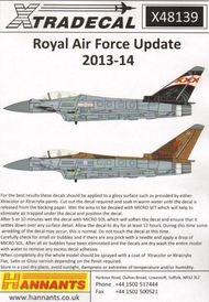  XtraDecal  1/48 RAF 2014 Update (5) Display Eurofighter EF-20 XD48139