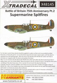  XtraDecal  1/48 Supermarine Spitfire Mk.Ia Battle of Britain XD48145