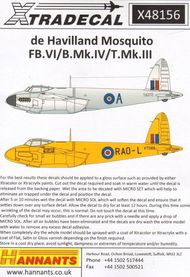 de Havilland Mosquito T.Mk.III, B.Mk.IV, FB. #XD48156