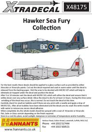  XtraDecal  1/48 Hawker Sea Fury FB.11/FB.60 (6): FB.11 WG629 XD48175