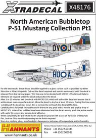  XtraDecal  1/48 North-American P-51D Mustang Bubbletops Pt 1 XD48176
