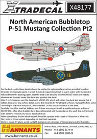  XtraDecal  1/48 North-American P-51D Mustang Bubbletops Pt 2 XD48177