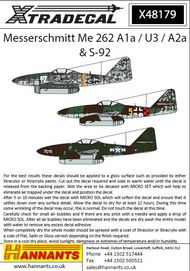 Messerschmitt Me 262A1a/U3/A2A/S-92 (8): A1a #XD48179