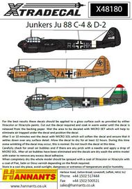  XtraDecal  1/48 Junkers Ju.88C/D (8): Ju.88C-4 R4+BL 3/NJG 2 XD48180
