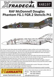  Xtradecal  1/48 McDonnell-Douglas FG.1/FGR.2 Phantom Royal Air Force stencil data Part 1 XD48197