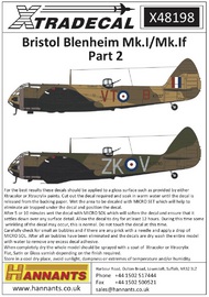  XtraDecal  1/48 Bristol Blenheim Mk.I/Mk.If (5) XD48198