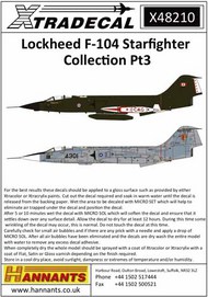  Xtradecal  1/48 Lockheed F-104G Starfighter Part 3 (7) XD48210