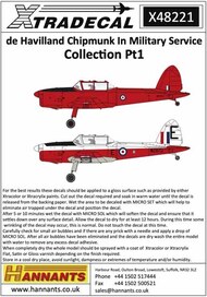  Xtradecal  1/48 de Havilland Chipmunk In Military Service Part 1 (10) XD48221