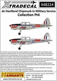  Xtradecal  1/48 de Havilland Chipmunk In Military Service Part 4 (8) XD48224