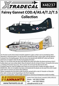  Xtradecal  1/48 Fairey Gannet COD.4/AS.4/T.2/T.5 Collection (9)x XD48237