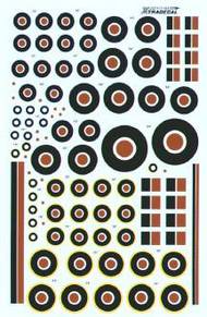  XtraDecal  1/72 RAF Roundels C Type and C1 Type and Fin Flashes. XD72069