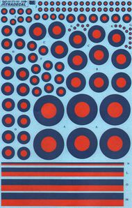  XtraDecal  1/72 RAF Post War Red/Blue Tactical Roundels. 10 R XD72165