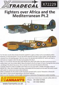  XtraDecal  1/72 Fighters over Africa and the Mediterranean Pt XD72229