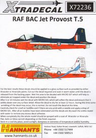  XtraDecal  1/72 BAC Jet Provost T.Mk.5 RAF (11): Includes 5 D XD72236