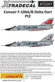  XtraDecal  1/72 Convair F-106A/B Delta Dart Pt 2 (8): F-106A XD72247