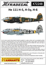  XtraDecal  1/72 Heinkel He 111H-5/H-5y/H-6 (10): H-5 or 6 1B+ XD72248