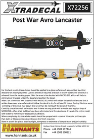  XtraDecal  1/72 Post War Avro Lancaster 1946 - 1950 (8): NG11 XD72256