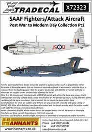  Xtradecal  1/72 SAAF Fighters/Attack AircraftPost War to Modern Day Collection Pt1 (9) XD72323