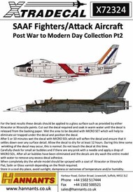  Xtradecal  1/72 SAAF Fighters/Attack AircraftPost War to Modern Day Collection Pt2 (11) XD72324
