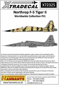  Xtradecal  1/72 Northrop F-5 Tiger II Worldwide Collection Pt1 (14) XD72325