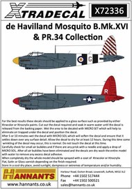  Xtradecal  1/72 de Havilland Mosquito B.Mk.XVI & PR.34 Collection (8) XD72336