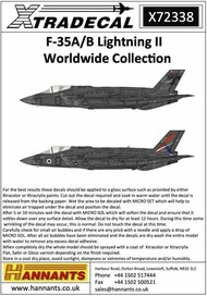  Xtradecal  1/72 Lockheed-Martin/Mitsubishi F-35A/B Lightning II (21) XD72338