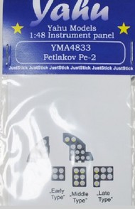  Yahu Models  1/48 Petlakov Pe2 Instrument Panel for ZVE, MPM YMA4833