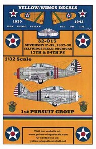  Yellow Wings Decals  1/32 P-35 1937-8 17th PS & 94th PS YWD32015