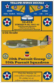 Early P-40 Warhawks (specifically targeting the 20th Pursuit Group and 55th Pursuit Squadron) #YWD32018