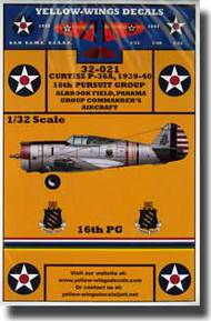  Yellow Wings Decals  1/32 Curtis P-36A 1939-40 16th Pursuit Group YWD32021