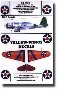  Yellow Wings Decals  1/48 SB2U-1 Vindicator VB-4 & VS-72 YWD48008