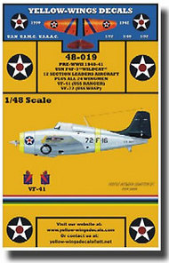  Yellow Wings Decals  1/48 Pre-WWII 1940-41 USN Grumman F4F3 Wildcat YWD48019