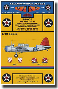  Yellow Wings Decals  1/48 Pre-WWII 1940-41 USN Vought OS2U1 Kingfisher Plane Sq. YWD48033