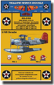  Yellow Wings Decals  1/48 1938-39 USN Curtiss SOC3 Seagull Plane Sq. VO1/VO2 YWD48046