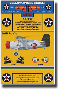  Yellow Wings Decals  1/48 USN Curtiss SOC3 Seagull Plane Sq. VO3/VO4 YWD48047